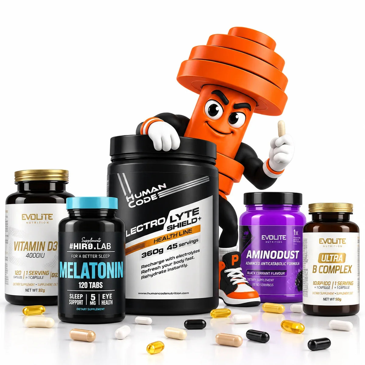 Vitamine und Mineralien als Supplements für die tägliche Supplement-Routine bei PushPush