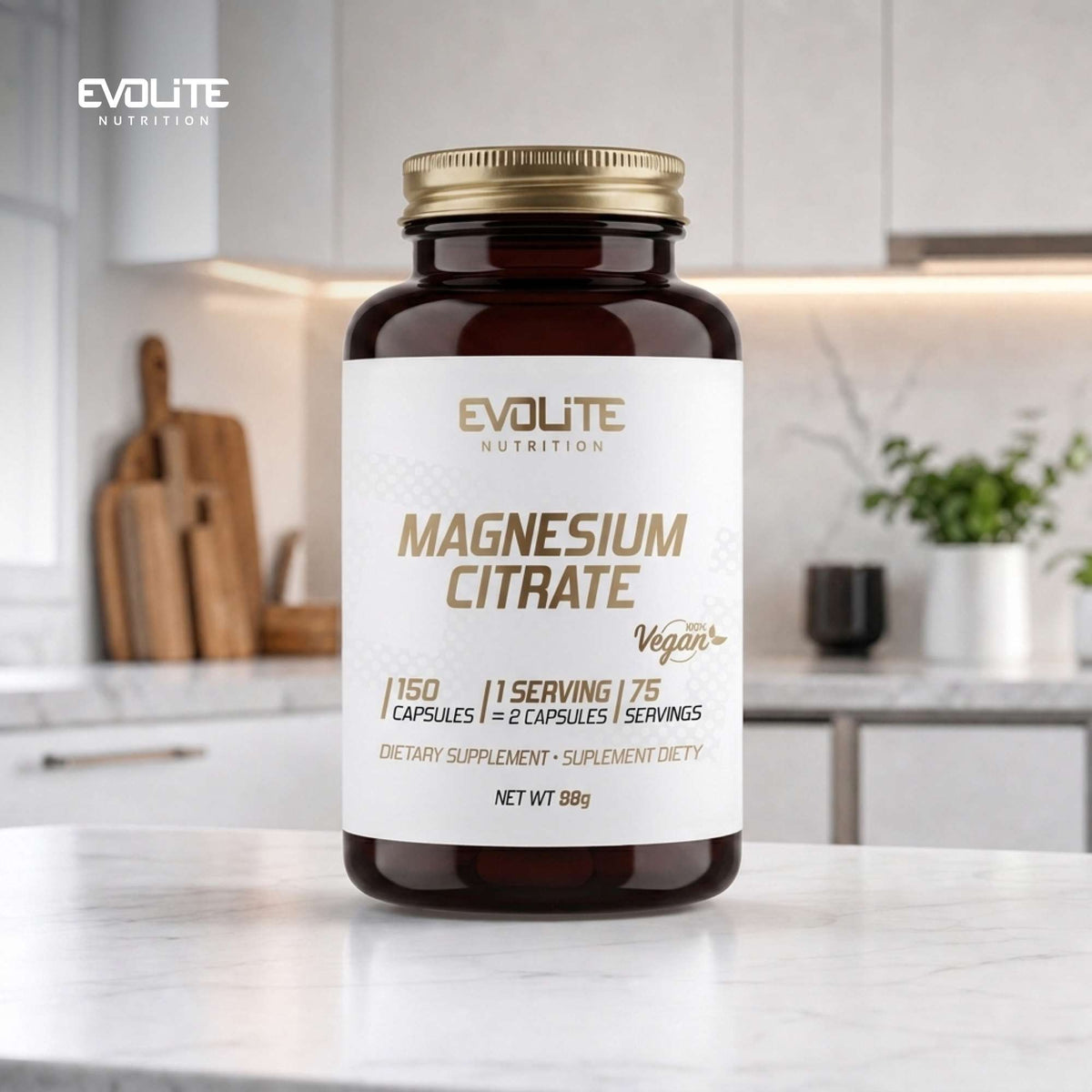 Evolite Nutrition Magnesium Citrate 550mg 150 Vege Caps