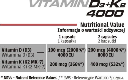 Human Code Vitamin D3+k2 4000 120caps