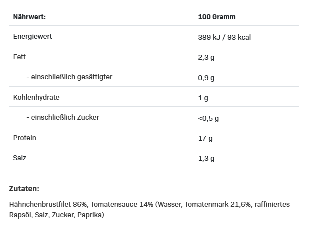 Allnutrition Fitmeal Hähnchenbrust in Tomaten Sauce 150g