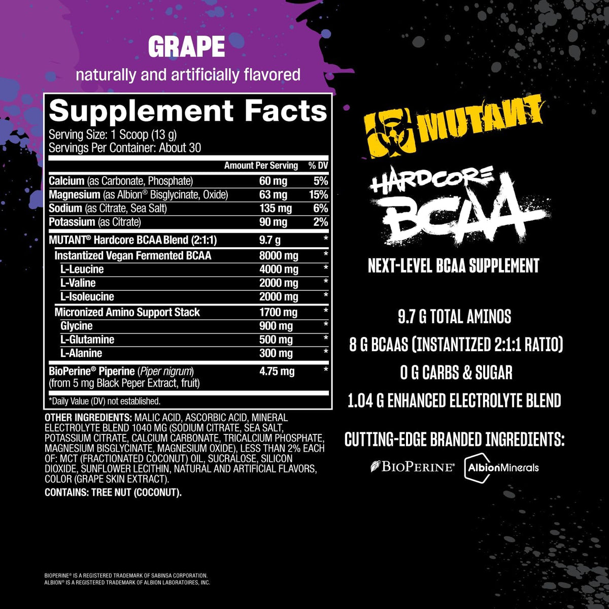 Mutant Hardcore BCAA - 390 g
