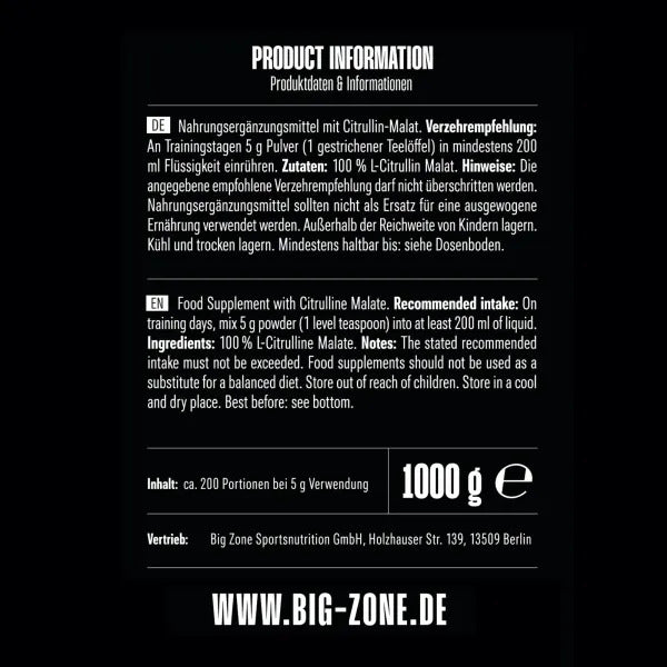 Big Zone L-Citrullin Malat 1000g