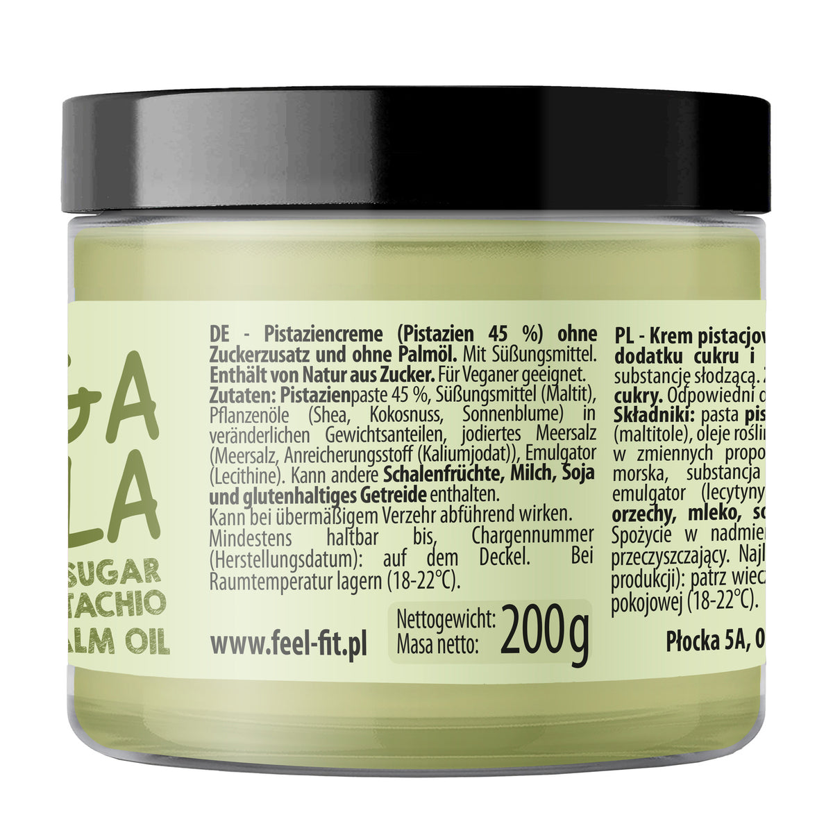 Feel Fit Veganela Pistachio 45% Spread 200g