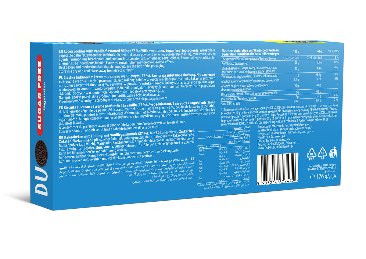 Feel Fit Duo Sugar Free Coca and Vanilla 168g