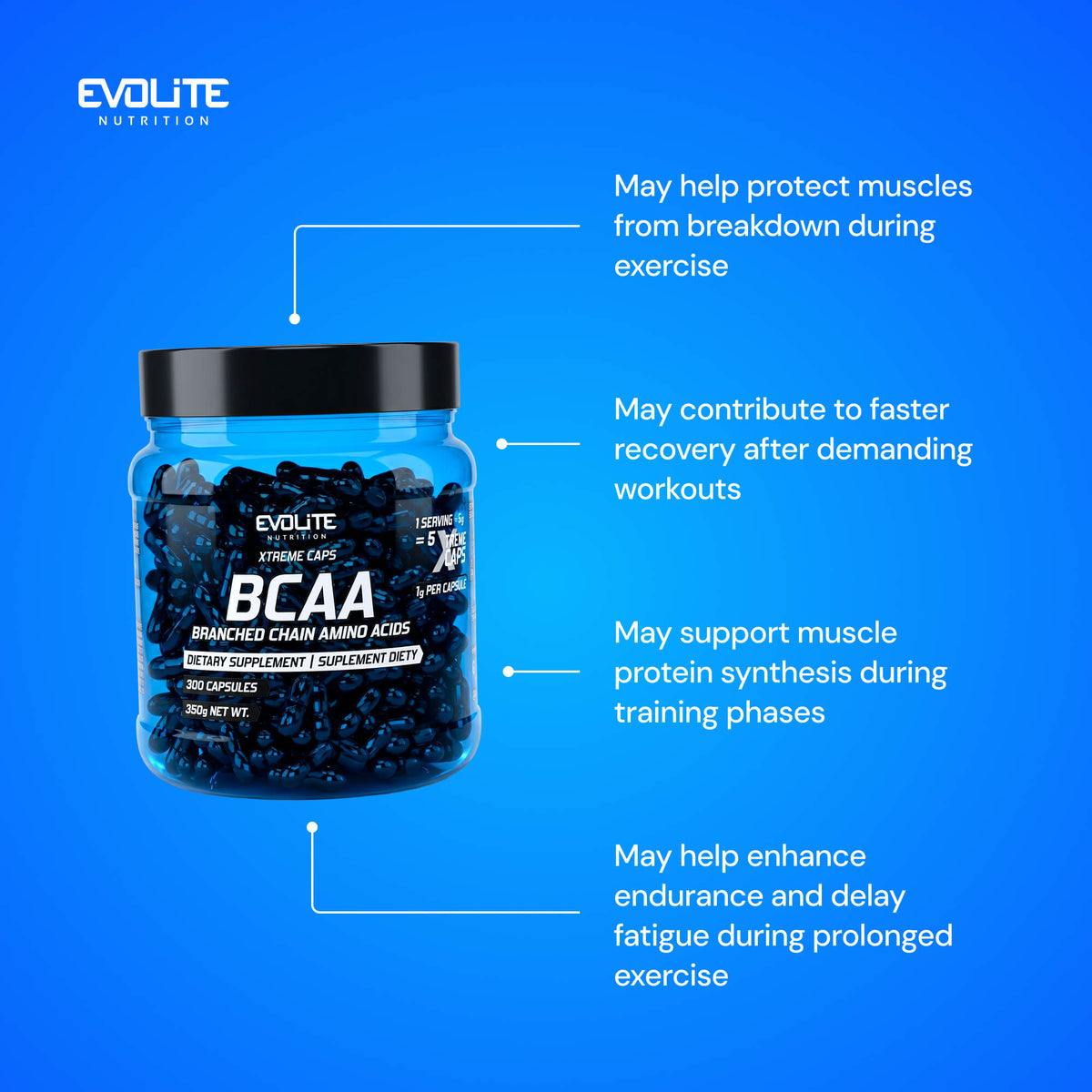 Evolite Nutrition BCAA 2:1:1 Xtreme 300caps