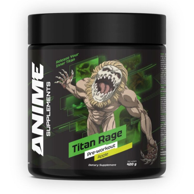 Anime Supplements Titan Rage Pre-Workout in der Geschmacksrichtung Apple