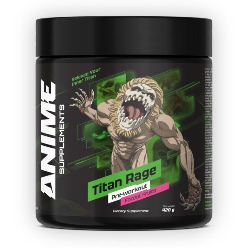 Anime Supplements Titan Rage Pre-Workout in der Geschmacksrichtung Forrest Fruit