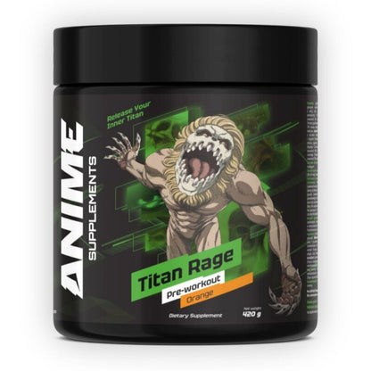 Anime Supplements Titan Rage Pre-Workout in der Geschmacksrichtung Orange