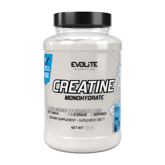 Evolite Creatine Pure 1 kg mit geschmacksneutralem Kreatin-Pulver