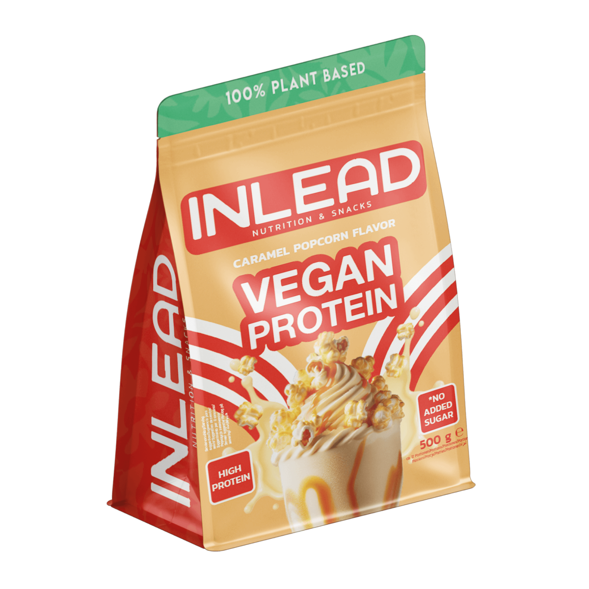 Inlead Vegan Protein mit Caramel Popcorn Geschmacksrichtung