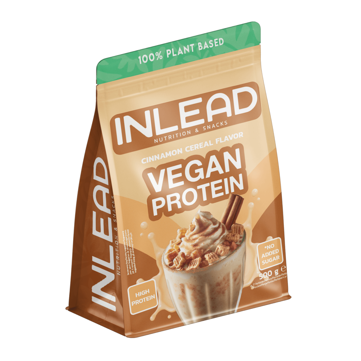 Pflanzliches Proteinpulver von Inlead mit Cinnamon Cereal Geschmack