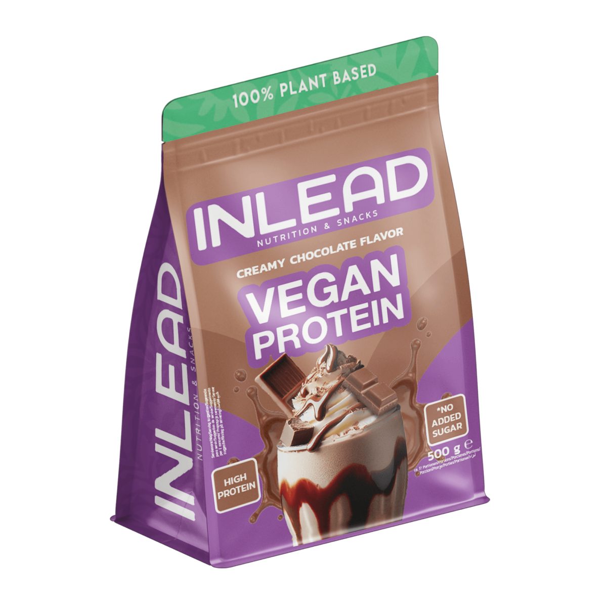 Inlead Proteinpulver auf Pflanzenbasis mit Creamy Chocolate Geschmack