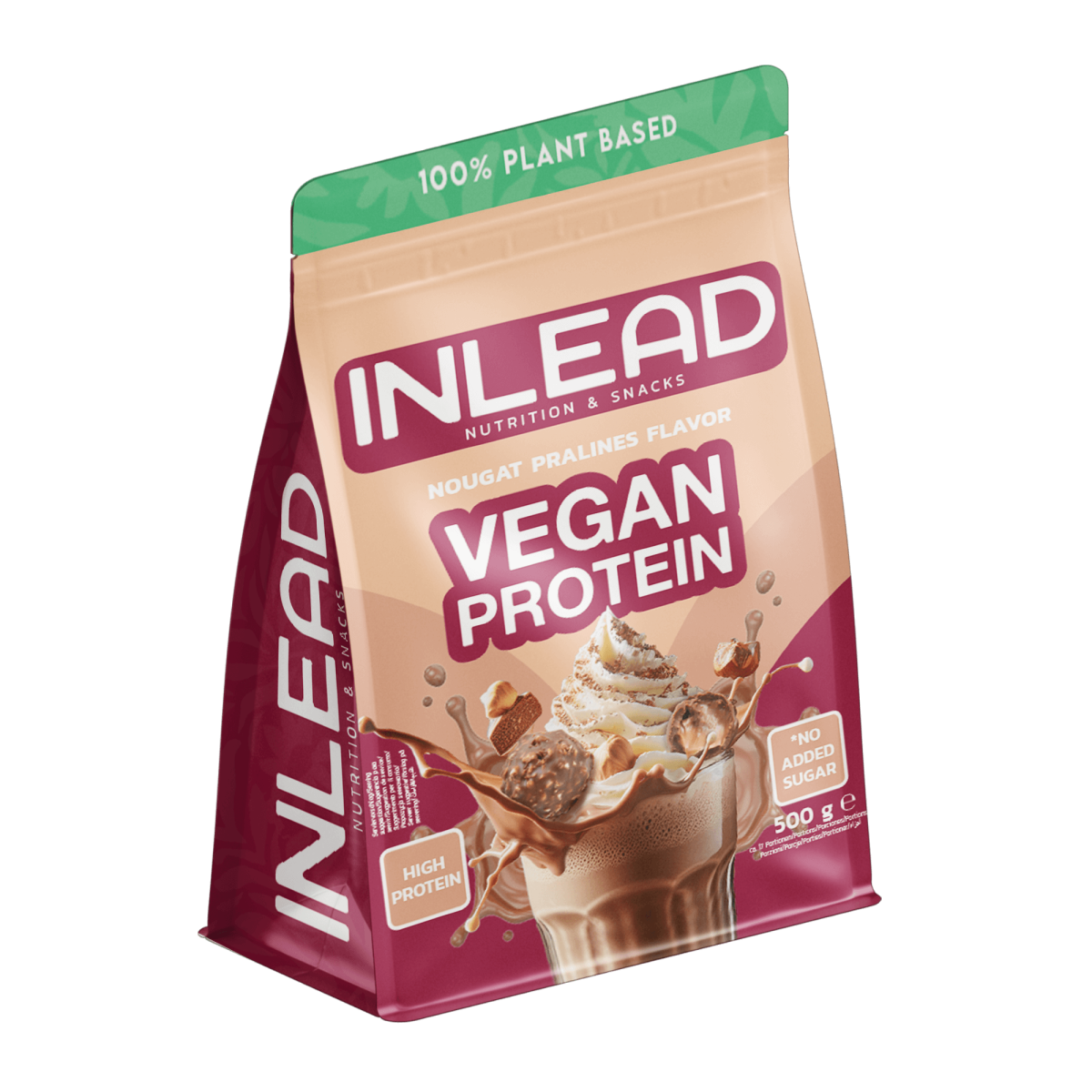 Veganes Protein von Inlead mit Nougat Pralines Geschmack