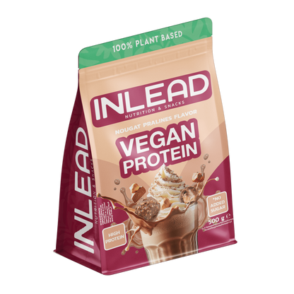 Veganes Protein von Inlead mit Nougat Pralines Geschmack
