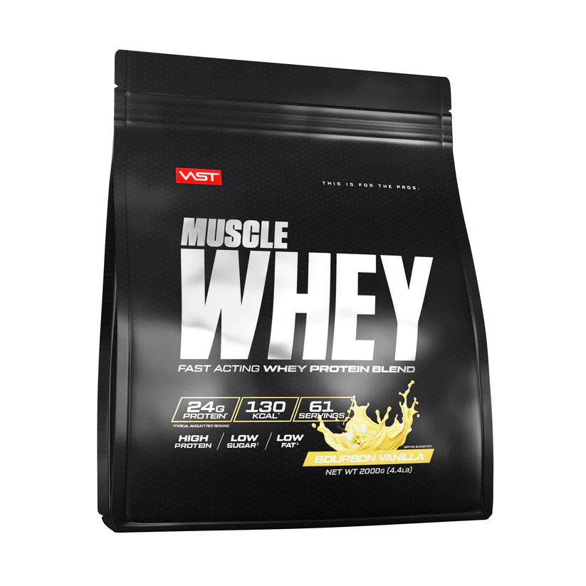 Vast Muscle Whey Protein 2kg Dose in der Geschmacksrichtung Bourbon Vanilla