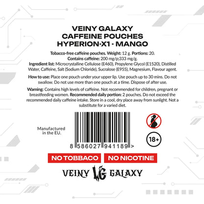 Nährwerte und Zusammensetzung der Veiny Galaxy Koffein Pouches
