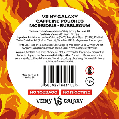 Zusammensetzung und Nährwerte der Veiny Galaxy Morbidius Koffein Pouches