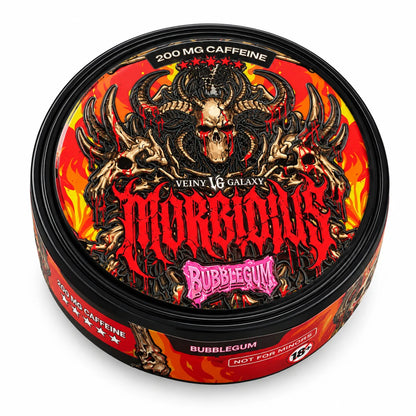 Dosen der Veiny Galaxy Morbidius Koffein Pouches mit 200mg Bubblegum